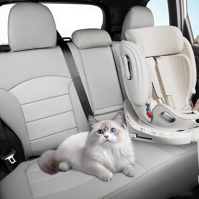 Custom Seat Covers for 2026 Subaru Forester,Rear w/Armrest,Faux Leather | Full Set Suv Seat Cushion,Easy Installation,Factory Look,Waterproof Car Seat Protector (Grey) - Image 2