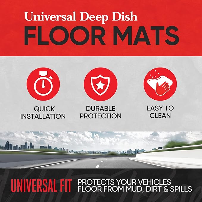 Motor Trend 943-BW FlexTough Defender Car Floor Mats -Next Generation Deep Dish Heavy Duty Contour Liners for Car SUV Truck & Van-All Weather Protection, Trim to Fit Most Vehicles (Brown) - Image 2