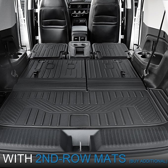 Cargo Mat for Honda Pilot 2023-2026 Accessories, w/Side Mats | One-Piece Cargo Liner & Rear Seat Back Protector, All Weather TPE, Non Slip & Odorless & Scratch Proof, Quick Clean - Image 4