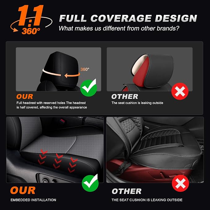 Custom Fit Seat Covers for Toyota 4Runner 2025 2026 | Full Set Faux Leather Car Seats Cover for 4Runner Accessories Black&Gray(5 Seats Model Only) - Image 4