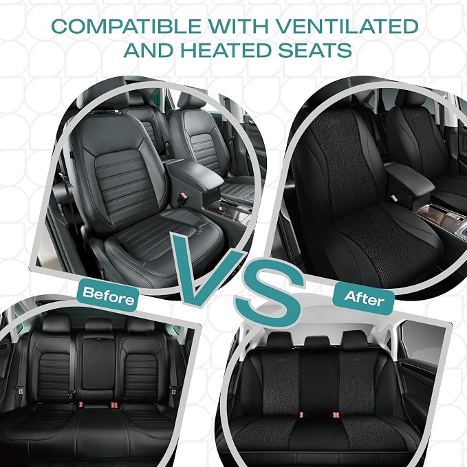 Skechers GOGA Mat Seat Covers,Universal Fit for Most Cars,Trucks,SUVs,Black | GOGA Mat Technology,Waterproof Car Seat Covers Front Seats,Airbag Compatible,Car Seat Covers - Image 6