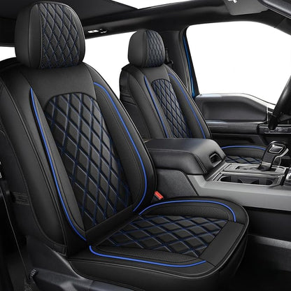 Front Ram Seat Cover for 2009-2026 RAM 1500/2500/3500 Crew Quad Cab | Leather Ram Seat Cover,Waterproof Truck Seat Covers,Blue Car Seat Cover,Car Seat Protector,Front Seat Covers For Ram by MIROZO