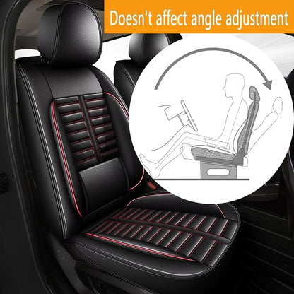 Fit for Nissan Altima Seat Covers 2009-2026 Front Set | Faux Leather Waterproof Car Seat Covers, Airbag Compatible with Lumbar Support Anti-Slip Design, 2 Seater Black&Red - Image 8