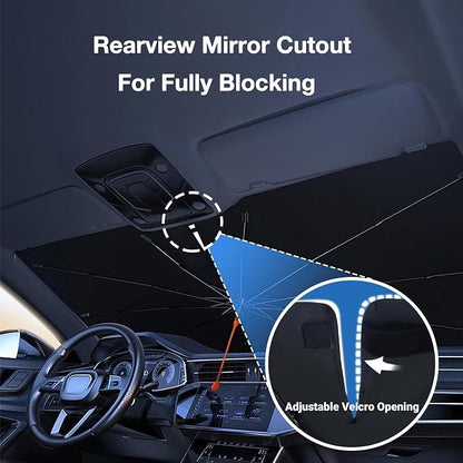 CHILL·TEK Funny Animal Car Windshield Sun Shade Umbrella, Dolphin Love Car Sun Shade Umbrella, Block UV Rays Heat Foldable Windshield Umbrella Sun Visor Protector - Keep Vehicle Cool for Cars SUV - Image 6