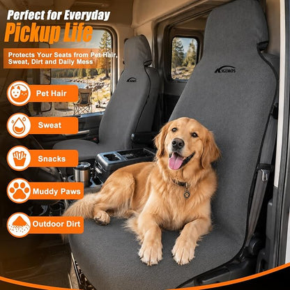 Seat Covers for Trucks, Waterproof Towel Seat Protectors, 2 Pack | 67x30 in Large Size, Sweat-Absorbent Microfiber, Anti-Slip, Quick Drape-On, Front Seat Coverage for Work, Gym, Beach, Pet - Image 7