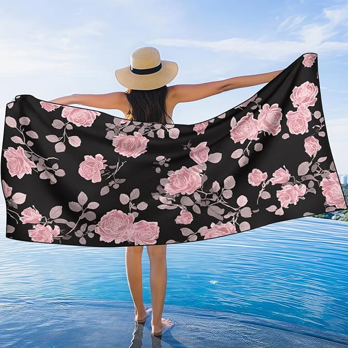2 Pack Car Towel Seat Covers with Storage Bag, Multifunctional Towel for Gym Outdoor Sport, Picnic, Beach, Pet Dog Travel,Non-Slip Washable Car Seat Protector (Pink Flower) - Image 7