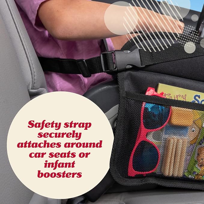 Lusso Gear Kids Lap Desk Tray (Value 2 Pack) - Mesh Pockets & Cup Holder for Car Travel Essentials - Car Seat Tray for Kids Travel & Tablet Holder - Dry-Erase Surface for Road Trip Activities - Black - Image 6