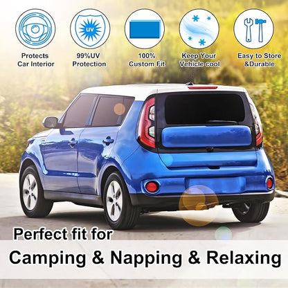 TINGLU Window Shades for Kia Soul 2014-2019 8PCS Accessorie Car Side Full Windows Rear Triangular Windshield Sun Shade Sun UV Rays & Privacy Protection for Camping,Napping,and Relaxing - Image 6
