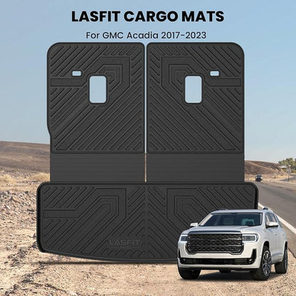 LASFIT Trunk Mat with Backrest Mat for GMC Acadia 2017-2023 | All Weather TPE Custom Fit, Edge to Edge Coverage, High Edge, 3D Scanning Technology, Easy to Wash - Image 8