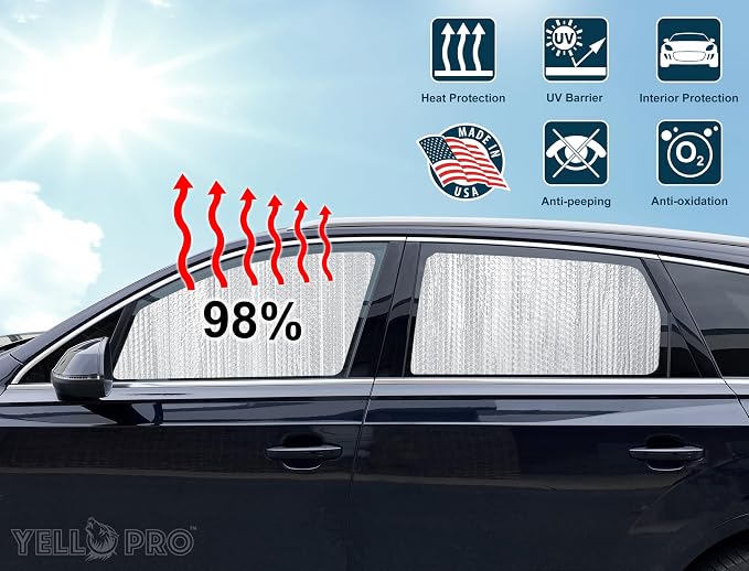 YelloPro Side Window Front Seat Sunshade Custom Fit for 2010-2019 2020 2021 2022 2023 2024 2025 2026 Dodge RAM 2500 3500, 2 Door Regular Cab (2pcs) - Image 3