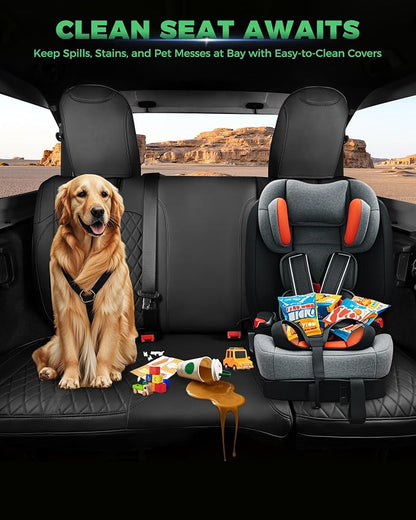 RIDEPOSH for Jeep Wrangler Leather Custom Car Seat Covers Full Set 4 Door | 2013-2017 JK, Luxury Accessories, Waterproof Protectors, 40/60 Spilt, Full Wrap, Durable, Back Organizer, Anti-slip, 5 Seats - Image 6