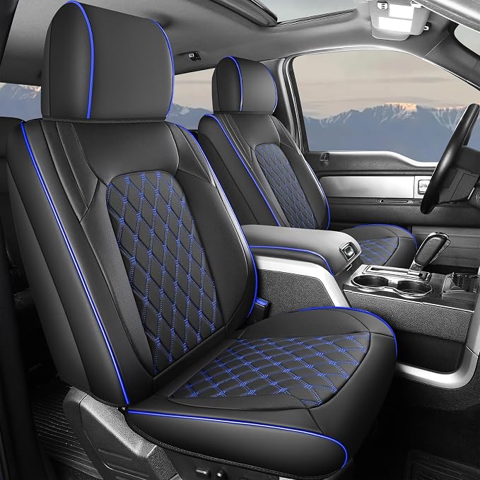 Seat Covers for Silverado/Sierra| Nappa Leather Pickup Truck Custom Seatcovers Full Set for Chevy Silverado GMC Sierra 2014-2018 1500, 2015-2019 2500HD 3500HD Crew Double Extended Cab by Umbrauto