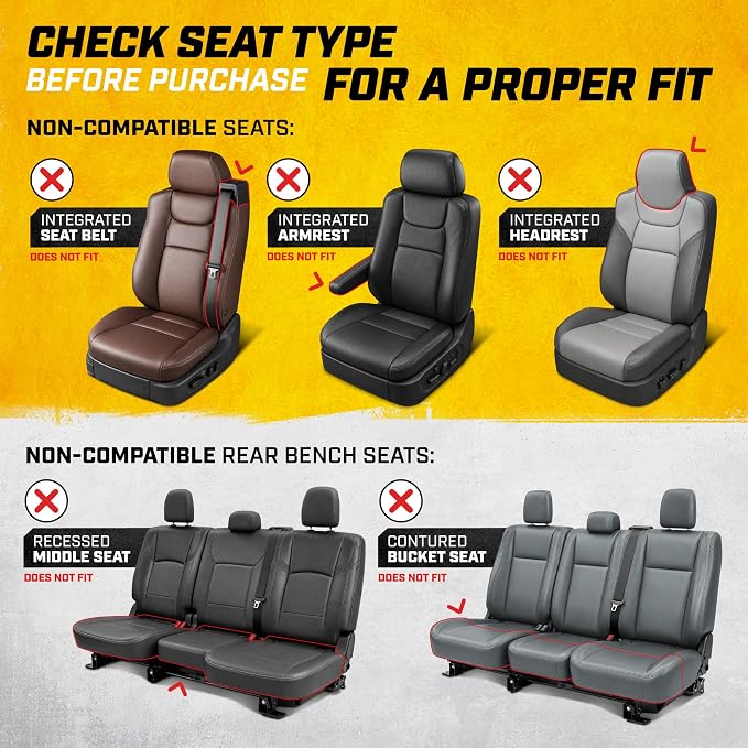 Cat MeshFlex Automotive Seat Covers for Cars Trucks and SUVs – Gray Car Seat Covers for Front Seats, Truck Seat Protectors with Comfortable Mesh Back, Set of 2 | Airbag Compatible Interior Protection for Trucks, Suv, and Cars – (2) Front Seat Protector... - Image 2