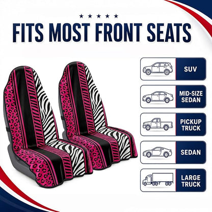 Car Seat Towel Cover 2 Pack for Front Seats, Sweat Absorbent Car Seat Protector with Non-Slip Backing, Waterproof Towel Car Seat Covers for Runners, Gym, Swimming, Beach, Pink Zebra Leopard - Image 6