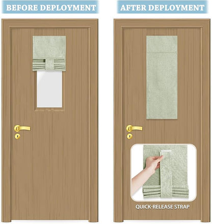 RYB HOME Classroom Door Window Cover, 100% Blackout Shades for Classroom Windows and Doors Cover Lockdown Shades Blocks Views, W 8 x L 36 inch, Light Sage, 1 Panel - Image 5