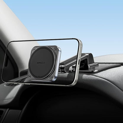 APPS2Car for Magsafe Car Mount, Magnetic Phone Holder for Car, 360° Adjustable Cell Phone Mount with Large Adhesive Base, Fits Flat & Curved Dashboards, Compatible with iPhone, Samsung, Smartphones - Image 8