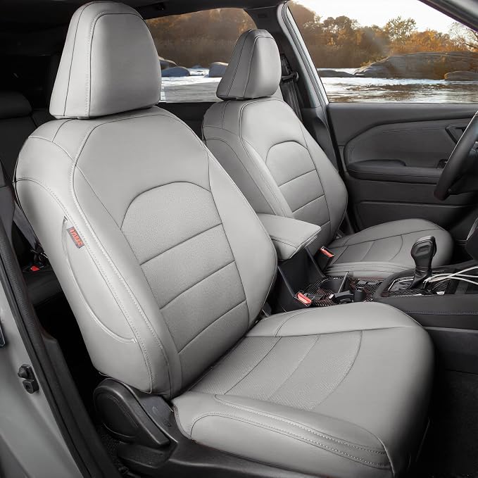 Custom Seat Covers for 2026 Subaru Forester,Rear w/No Armrest,Faux Leather | Full Set Suv Seat Cushion,Easy Installation,Factory Look,Waterproof Car Seat Protector (Grey) by Coverdream