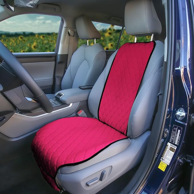 FH Group Car Seat Cushion – Neosupreme Single Front Seat Cover with Front Pockets, Airbag Compatible, Universal Fit Car Seat Cushion for Driver or Passenger Seat, SUV, Truck, Sedan & Van – Pink - Image 2