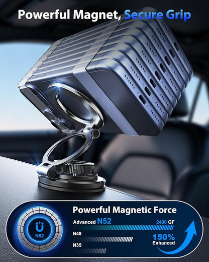 for MagSafe Car Mount [95LBS Max Suction & 2400gf Strong Magnet] | Ultra-Thin 360° Adjustable Vacuum Magnetic Car Cell Phone Holder [All-Metal] for iPhone 17-12 Pro Max & Android - Image 4