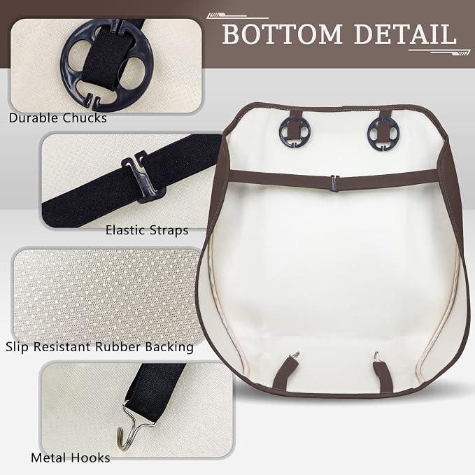 Car Seat Cover for Front Car Seat Bottom,Premium PU Leather Seat Cushion | Without Backrest with Storage Pocket,Full Wrapping Edge Works with Sedan SUV Pickup Minivan - Image 4