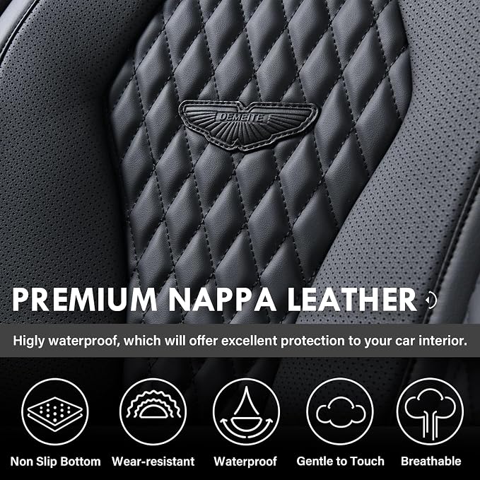 Coverado Car Seat Covers Full Set, Black Seat Covers, Automotive Car Seat Cover, Car Seat Cushion, Car Seat Covers Front Seats Back Seat Covers, Car Seat Protector Universal Fit Most Cars - Image 5