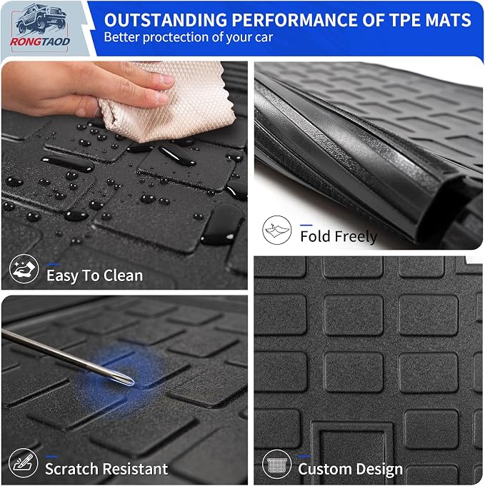 Rongtaod Trunk Mat with Backrest Mat for 2022-2026 Nissan Pathfinder | Cargo Mat Cargo Liner Trunk Liner TPE All Weather Back Seat Cover Protector 2025 Pathfinder Accessories - Image 6