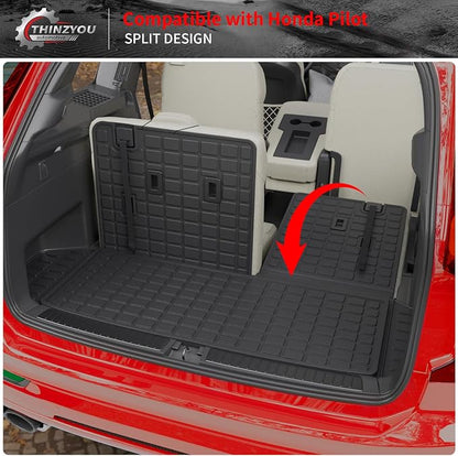 Trunk Mat with Backrest Mat for 2023-2026 Honda Pilot | Cargo Mat Cargo Liner Trunk Liner Back Seat Cover Protector TPE All Weather 2025 Pilot Accessories - Image 6