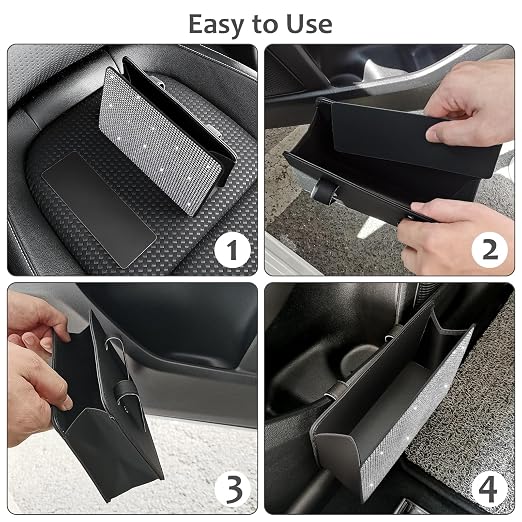 Accmor Bling Car Trash Can, Foldable Vehicle Trash Bin Dustbin Garbage Organizer Storage, Sparkling Crystal Rhinestone Trash Bags Holder Container with 30pcs Garbage Bag Car Accessories for Auto, SUV - Image 4