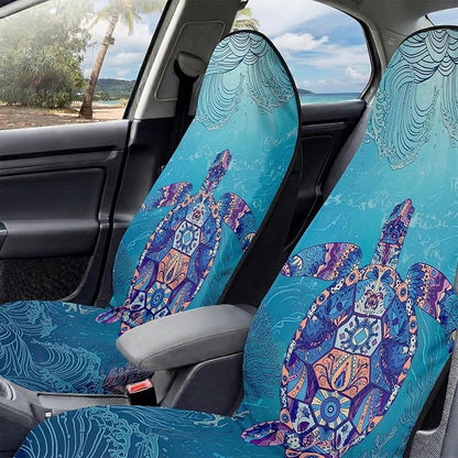 2 Pack Car Seat Towel Covers, Sweat-Proof Microfiber Seat Protectors for Gym, Running, Beach & Workout, Breathable Quick-Dry, Machine Washable, Underwater Sea Turtle Print, Universal Fit - Image 5