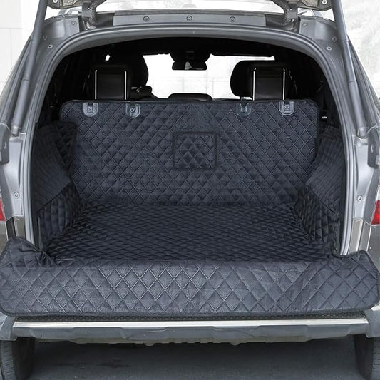 SUV Cargo Liner for Dogs, Trunk Cover with Bumper Flap Protector | Waterproof Pet Cargo Cover with Side Flaps, Dog Car Seat Cover with Non-Slip Mat, Prevents Scratches, Pet Hair, Mud, and Dirt by PETICON