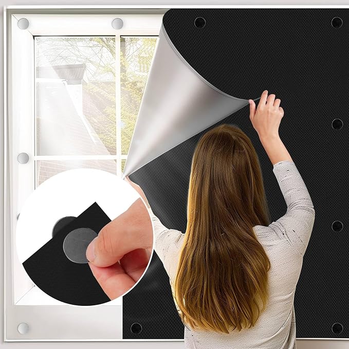 BKSAI 12pcs Magnetic Accessories for Window Blackout Shades for Windows Bedroom No Drill Blackout Curtain Window Blinds Sun Blocking for Home Living Room Travel - Image 4