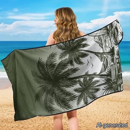 Horeset Tropical Palm Tree Car Seat Towel Cover – Soft & Quick-Dry Front Seat Protector, Multi-Functional for SUV Trucks Cars Sedan Van, Auto Interior Accessories - Image 4