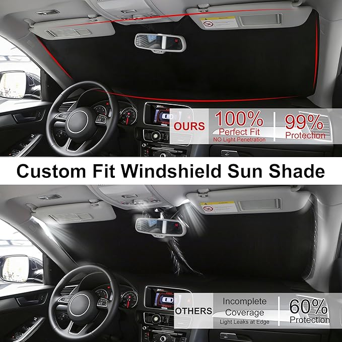 Front Windshield Sun Shade Foldable Car Front Window Sun Shade Windshield Shade Custom Fit for 2021-2025 2026 Volkswagen VW ID.4 Block UV Rays Accessories Heat Keep Cooler - Image 7