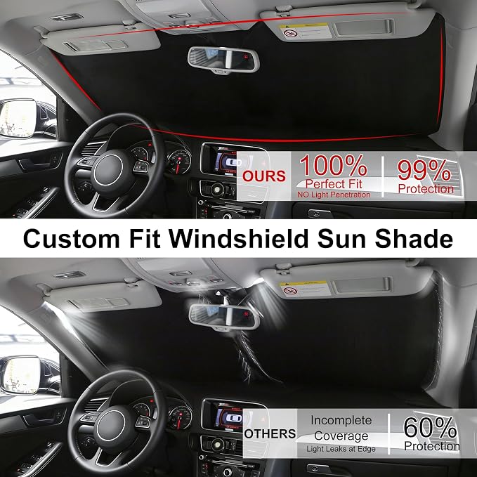 Front Windshield Sun Shade Foldable Car Front Window Sun Shade Windshield Shade Custom Fit for 2022-2026 Kia EV6 Block UV Rays Accessories Heat Keep Cooler - Image 7