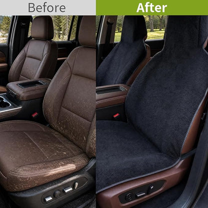 Car Seat Cover Towels Front Seats, Waterproof Sweat Car Seat Towel Protector After Gym Post Workout Athletic, SUV Truck Seat Towel Cover for Running Swimming Beach and Hiking (Black 1Pcs) - Image 3