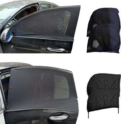 Car Window Screens for Side Windows, OUTTDID 4 Pack Side Window Sun Shades,Stretchy Mosquito Net Cover Fit Cars SUVs - Front & Rear by OUTTDID