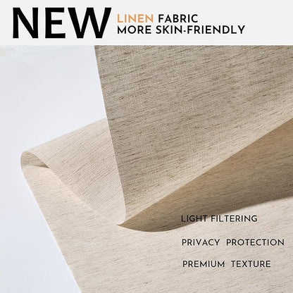 Persilux Light Filtering Roller Shades for Window Blinds,Cordless,Linen Fabric,Thermal Insulated Fabric UV Protection Shades for Home,Office,Bedroom,Door,Light Filtering-Beige,28" W X 72" H - Image 2