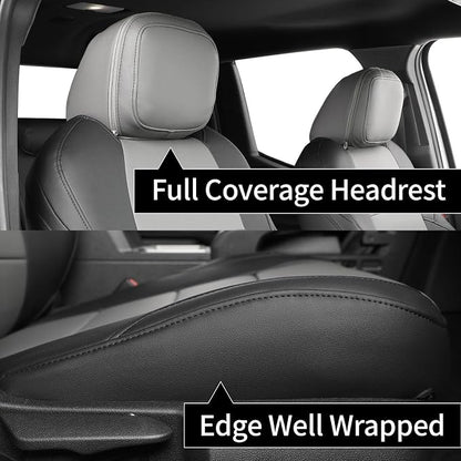 2024 2025 2026 Tacoma Seat Covers Full Set for Toyota Tacoma 4th Gen Double/Crew Cab SR,SR5,TRD Sport,TRD Off-Road,Limited,Fully Covered,Waterproof Leather Car Seat Protector(Black/Gray) - Image 2