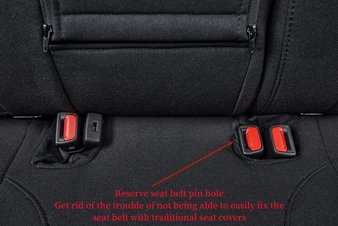 coverdream Car Seat Covers for 2019-2023 Hyundai Santa Fe,5 Seats Full Set | For 2019-2023 SE,SEL Driver Captain Seat No Legrest, 4/6 Split Rear & Center Armrest, Polyester (Black) - Image 5