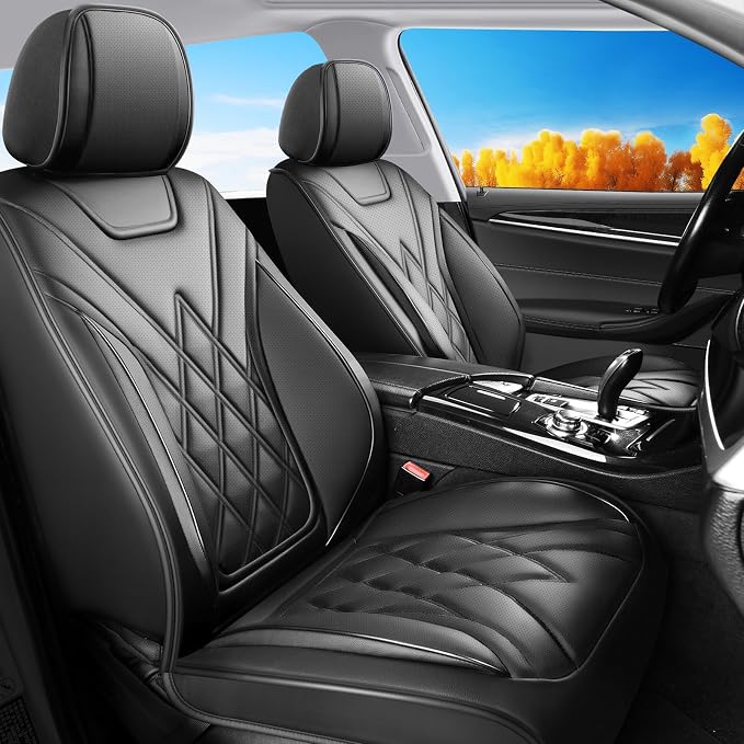 Fit for CH-R Car Seat Covers Compatible with Toyota CHR 2018-2022 - Waterproof Breathable Leather Automotive Seat Cushions Protector, Airbag Compatible, Full Set 5 Seats(Black) by Unknown