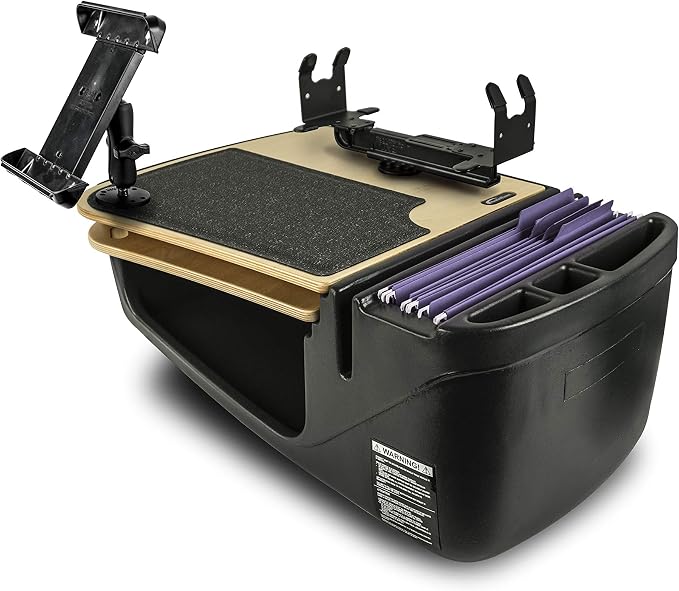 AutoExec AE-GMCD-PS-TAB-11M GripMaster Car Desk for Your Vehicle Workstation and Mobile Office, Natural with Printer Stand and Tablet Mount | Vehicle Workstation, Mobile Office, Printer Stand, Tablet Mount by AutoExec