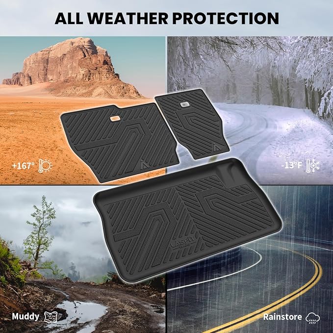 LASFIT Cargo Mat for Dodge Grand Caravan 2008-2020/Chrysler Town & Country | for Chrysler Town & Country 2008-2016 Trunk & Backrest Mat, All Weather TPE, Custom Fit, Full Edge Coverage, Easy to Clean - Image 7