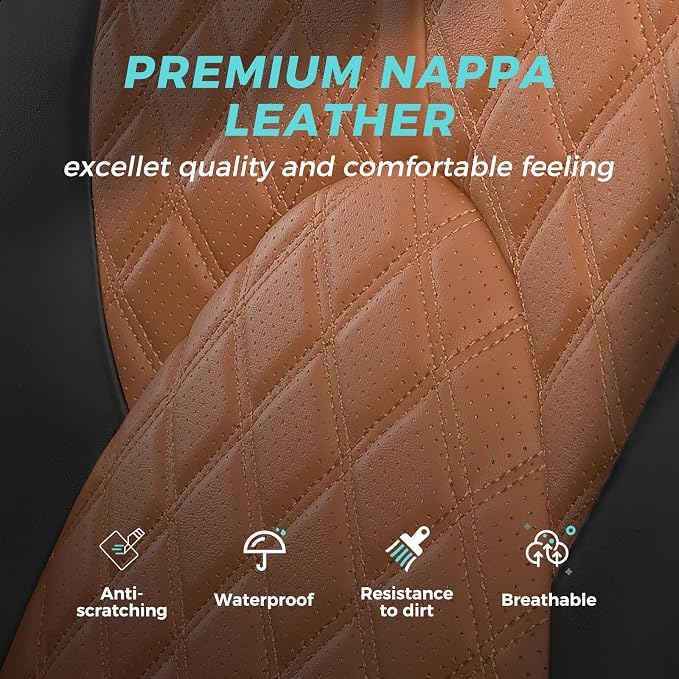 Custom Seat Covers for Toyota Highlander 2020-2024 8 Seats | black brown, faux leather, 2nd row 40/60 split bench, waterproof, breathable, airbag compatible, stain resistant - Image 5