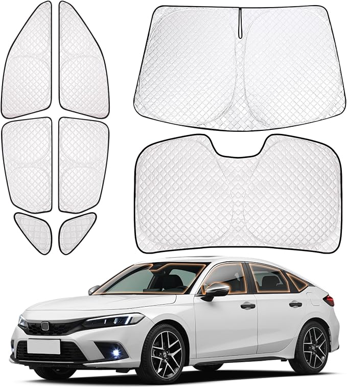 XCBYT 2021-2024 Civic Window Covers, Full Car Window Covers 8PCS | 6-Layer Blackout, Sun Protection, Dual-Sided Design, Easy Installation, Camping Napping Sleeping Parking Living - Image 9