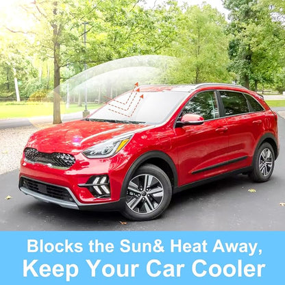 Front Windshield Sun Shade Foldable Car Front Window Sun Shade Windshield Shade Custom Fit for 2017-2022 Kia NIRO Block UV Rays Car Accessories Heat Keep Cooler - Image 4
