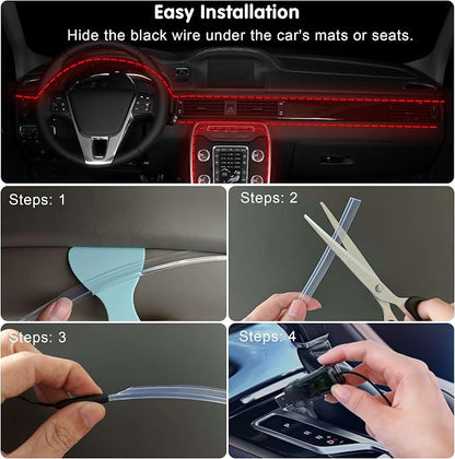 Interior Car LED Strip Lights Car Accessories APP Control with Remote 5 in 1 Music Sync Color Change RGB Ambient Lighting Kit with 275 inches Fiber Optic USB Charger Light Strips Decorations - Image 6