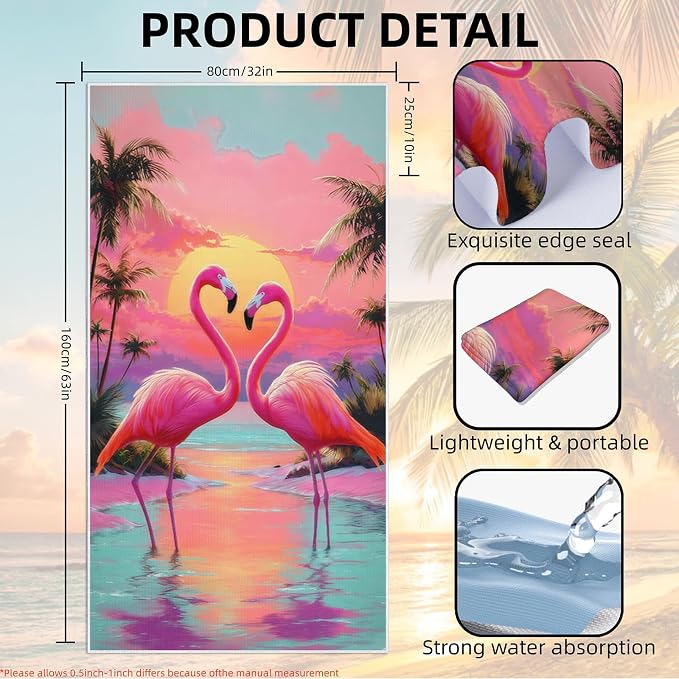 2 Pack Car Towel Seat Covers with Storage Bag, Multifunctional Towel for Gym Outdoor Sport, Picnic, Beach, Pet Dog Travel,Non-Slip Washable Car Seat Protector (Flamingo) - Image 4
