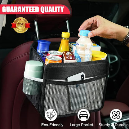 Car Back Seat Organizer and Storage Bag, Premium 1680D Oxford Cloth Collapsible Universal Hanging Car Seat Back Organizer for Kids & Adults - Image 2