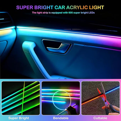 Interior Car LED Strip Lights with Wireless APP, Ambient Lighting Kits with Dynamic Dreamcolor Chasing, 16 Million Colors Acrylic LED Lights for Car, Sound Active Function Car Neon Lights (10 in 1) - Image 3