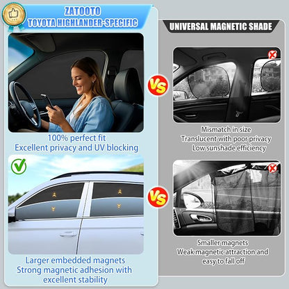 ZATOOTO Magnetic Honda Civic Sun Shade 2017-2024, Privacy & Cool, 4 Pack | Effective Sun Blocking. Magnetic Mount for Steel Frames. Great for Family Camping. Full Privacy Protection. - Image 3